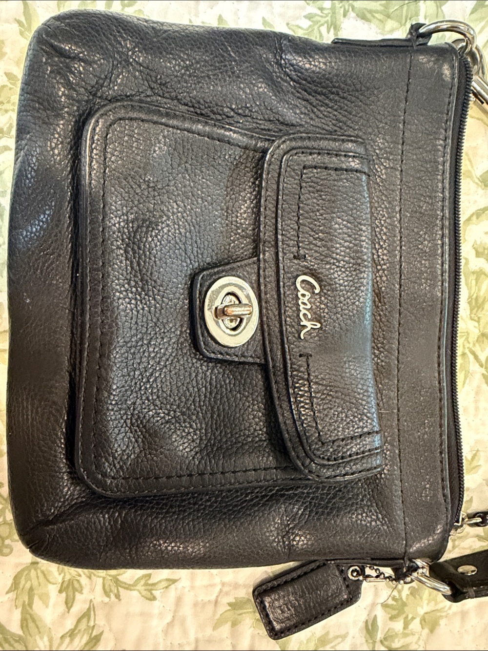 Coach Black Pebbled Leather Shoulder Crossbody - Picture 2 of 8
